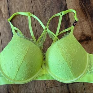 Victoria’s Secret Neon Yellow Lace Bra 36B
